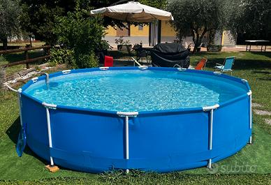 PISCINA CON FILTRO A SABBIA E TELO ERBA SINTETICA