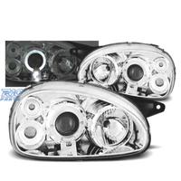 FARI PER OPEL CORSA B 93-00 ANGEL EYES FONDO CROMA