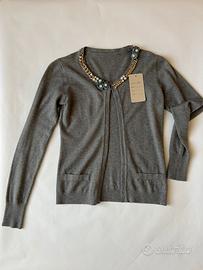 Maglione grigio con decori tgS