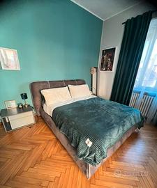 Letto grigio Nefi Cordelia e materasso