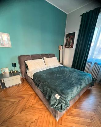 Letto grigio Nefi Cordelia e materasso