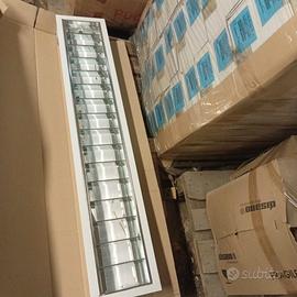 Plafoniere a griglia neon garage,officina,uffici