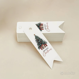 20 Etichette Regali Natale Coda di Rondine Albero