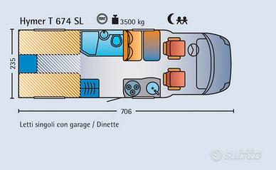 Semi INTEGRALE HYMER T 674 SL