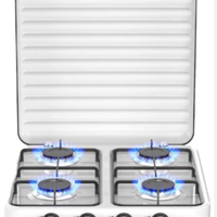 FORNELLO 4 FUOCHI A GAS GPL BIANCO CON COPERCHIO