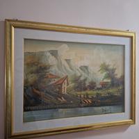 Quadro con cornice dorata