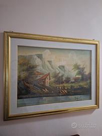 Quadro con cornice dorata