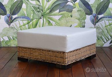KLAB-80P pouf tavolino in rattan naturale salotto