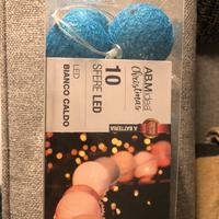 Filo di 10 Palline Led bianco caldo  a batteria