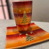 Vaso con piattino decorativo natalizio