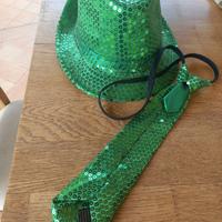 Set 2pcs cappello + cravatta in paiettes