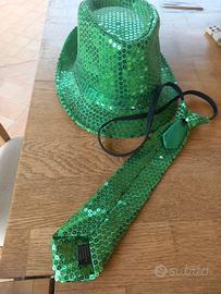 Set 2pcs cappello + cravatta in paiettes