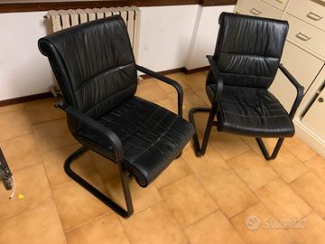 2 poltrone vintage nere modernariato ecopelle