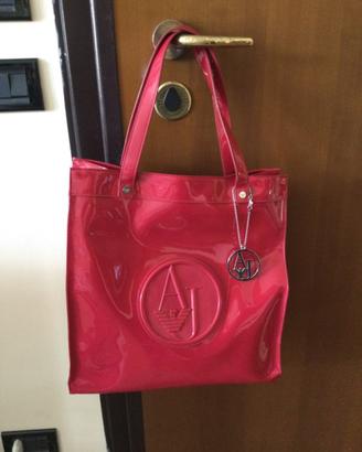 Borsa Armani jeans vernice rossa