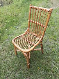 Sedia in bamboo anni 50