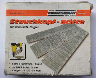 Chiodi per pistola sparachiodi pneumatica.