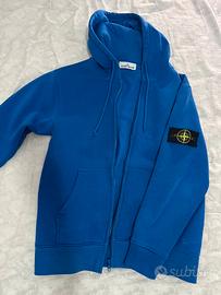 Felpa con zip cappuccio stone island taglia M blu