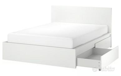 Struttura letto con contenitore, bianco, 175x210cm