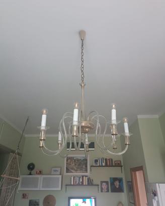 Lampadario Vintage 8 Luci in Vetro (stile murano)