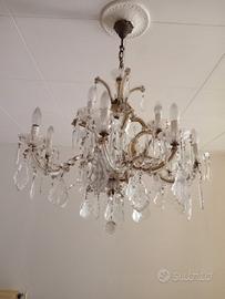 Lampadario In Cristallo Di Boemia Anni 30 Vintage