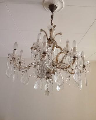 Lampadario In Cristallo Di Boemia Anni 30 Vintage