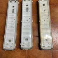 3 Plafoniere al neon 2x18w