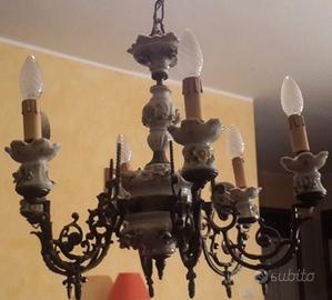 Lampadario d’epoca porcellanato capodimonte