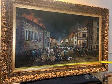 Quadro olio s/tela Arcari "X giornate di Brescia