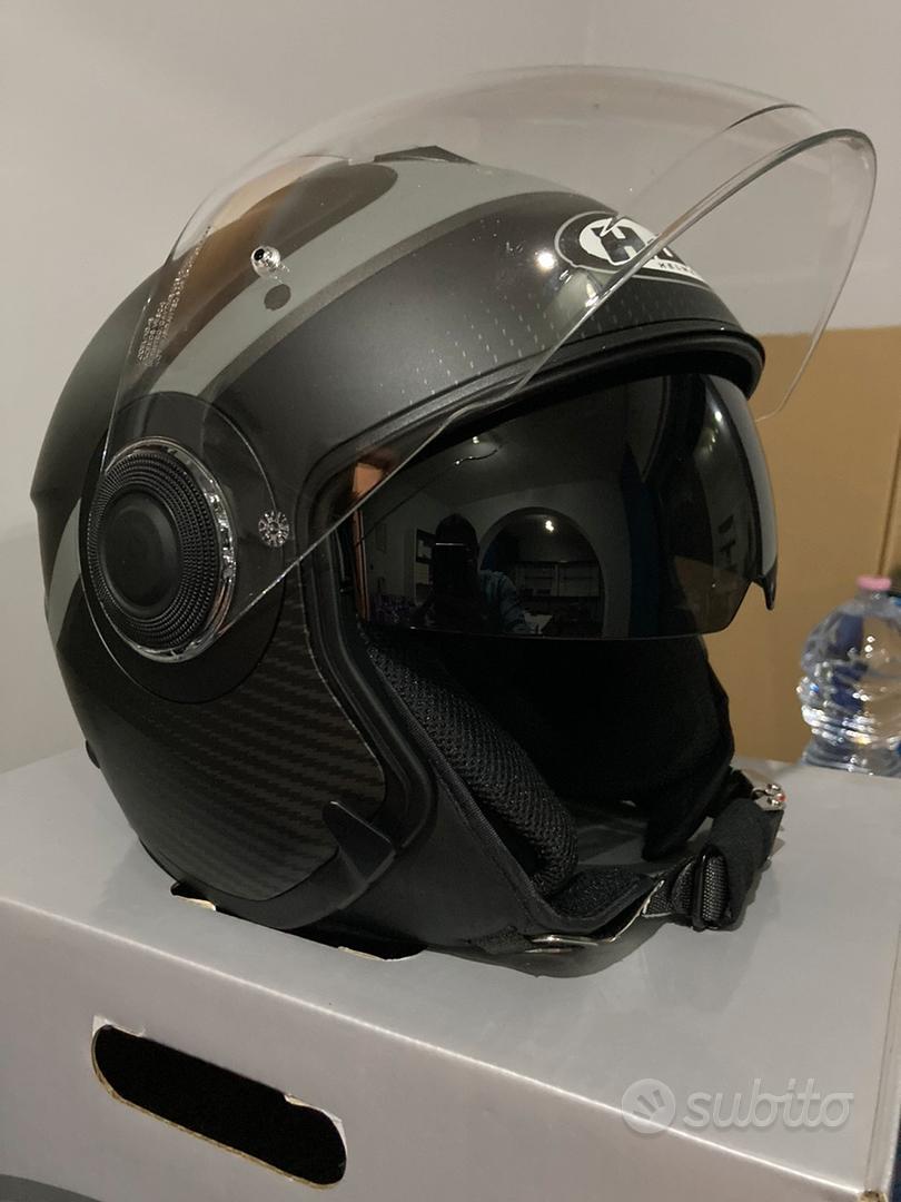 Casco Jet Doppia Visiera Moto HJC i40 WIROX MC5SF Nero Antracite