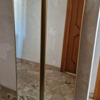 Coppia Specchi Rettangolari grandi cornice oro