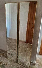 Coppia Specchi Rettangolari grandi cornice oro 