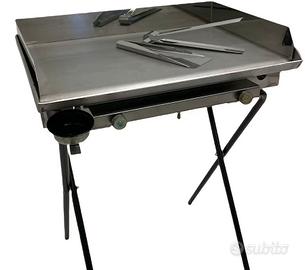 Piastra Griglia a Gas Baebecue Inox Professionale