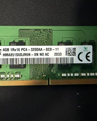 4gb Ram SK Hynix DDR4 3200mhz notebook