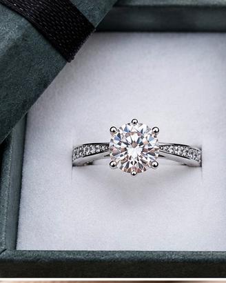 prestigioso anello argento 1 ct moisannite donna