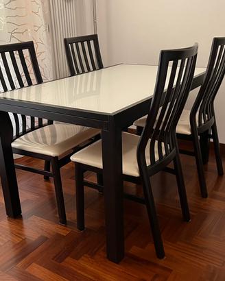 Tavolo rettangolare allungabile con 4 Sedie