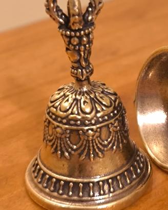 2 Campanelle Tibetana (Ghanta) in Ottone - 3x5 cm