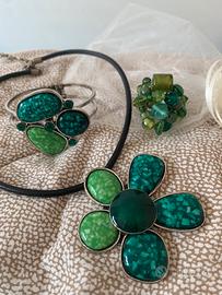 Parure Girocollo Bracciale e Anello Bigiotteria
