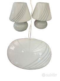 LAMPADARIO + 2 ABAT JOUR IN DI VETRO MURANO