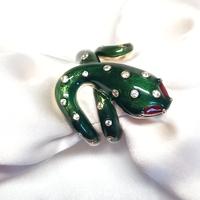 anello serpente verde in argento 925 e dorato 18Kt