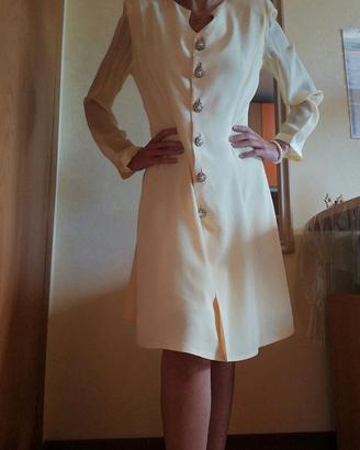 Vestito elegante giallo stile '60s taglia 46