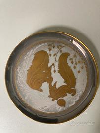 Piattino in porcellana decorato in oro 24kt