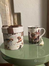 Tazza porcellana motivo cani