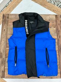 Gilet Dsquared2 Puffer Blu/Nero Logo Zip