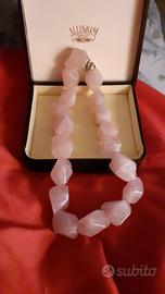collana in quarzo rosa