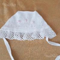 Cuffietta all'uncinetto fatta a mano 4-6 mesi