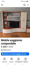Mobile soggiorno colore ciliegio e panna