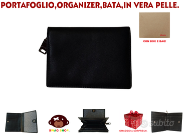 Portafoglio vera pelle "BATA"documenti,card,monete