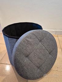 Pouf contenitore, sgabello tondo 
