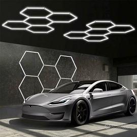 Luci led nido d'ape 5 fori esagoni garage officina