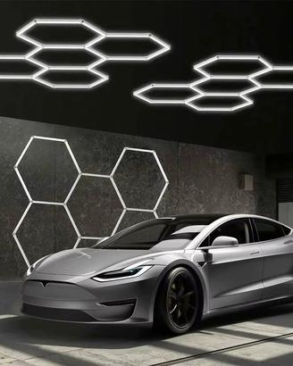 Luci led nido d'ape 5 fori esagoni garage officina